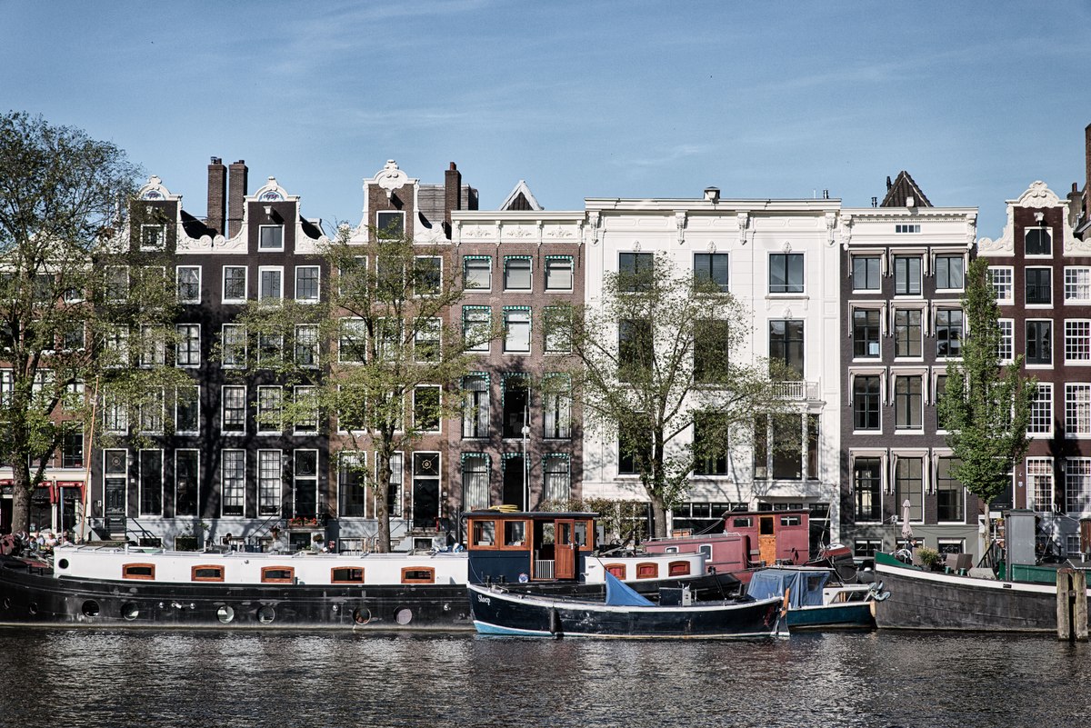 Amsterdam houses and boats