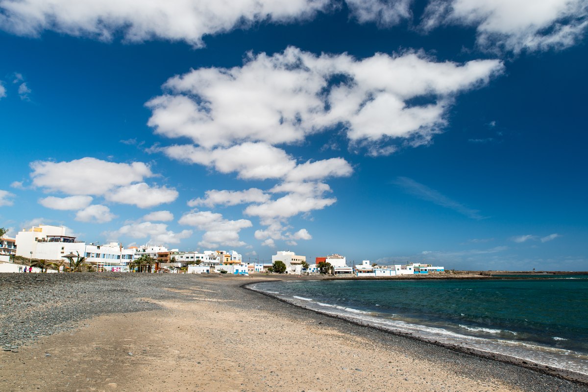 Beach and town in Fuerteventura