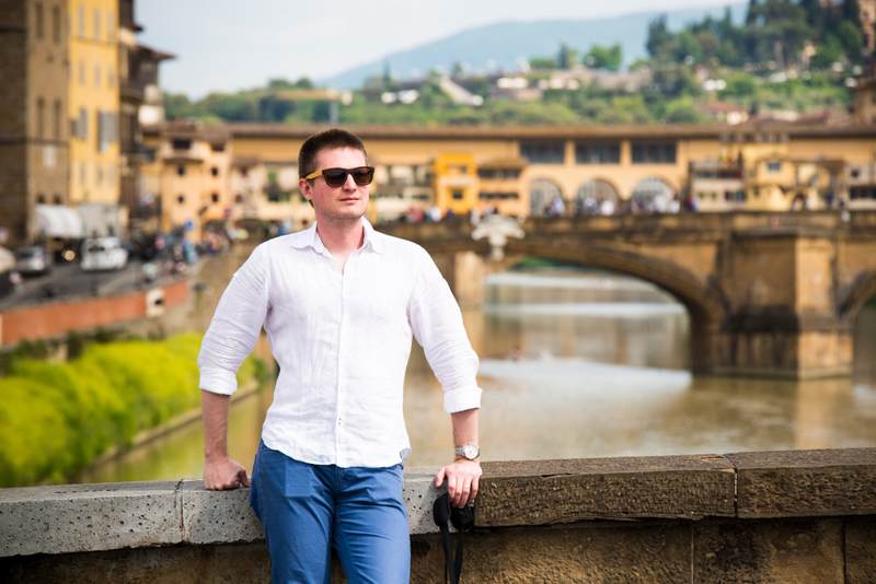 Portrait at the Ponte Santa Trinita, Florence