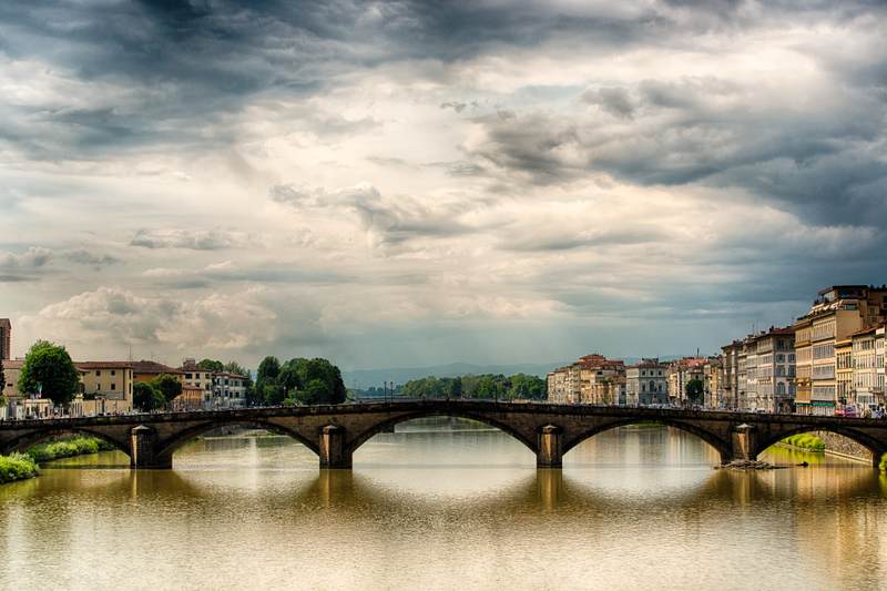 Ponte alla Carraia with clouds, Florence